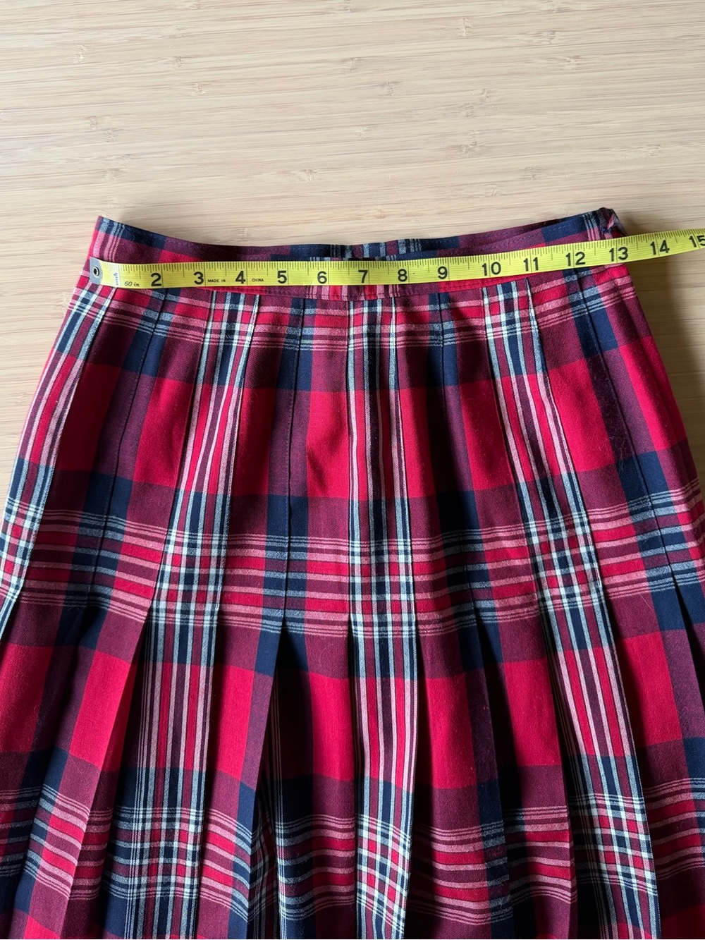Pendleton Red Plaid Wool Midi Skirt Vintage - Picture 4 of 4